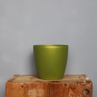 Plastia Plastový kvetináč Perla 21 cm zelená perleť