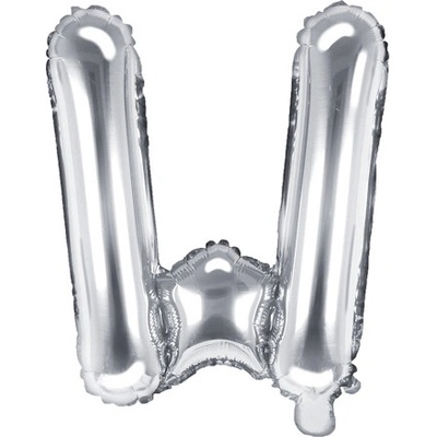 PartyDeco Foliové písmeno W stříbrné 35 cm