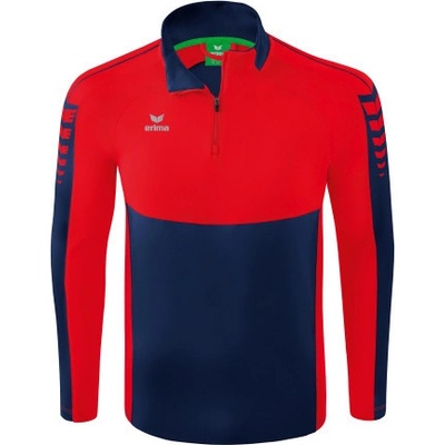 Erima Six Wings mikina 1/2 zip dětská Tmavě modrá, Červená