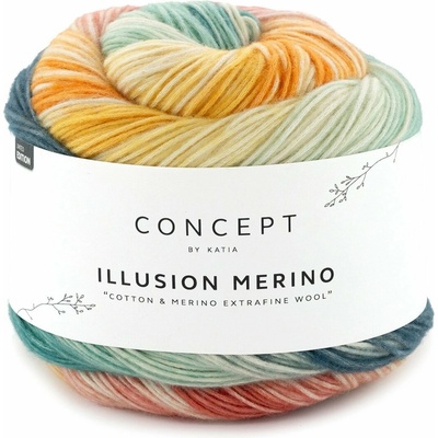 ILLUSION MERINO Katia Farby ILLUSION MERINO: 301 tyrkysová-žltá-oranžová
