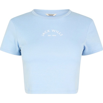 Jack Wills Бебешка тениска Jack Wills Cropped Baby Tee Ladies - Soft Blue