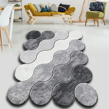 Chilai Home Килим Chilai Home 959CHL2307, 80х120 см, Полиестер, Антибактериален, 10 мм, Сив/бял (959CHL2307)