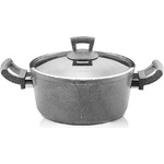 Haschever Hr-granite-СИВО-Тенджера 20х10см-3л (9556.001)ДЪЛБОКА (0189119)