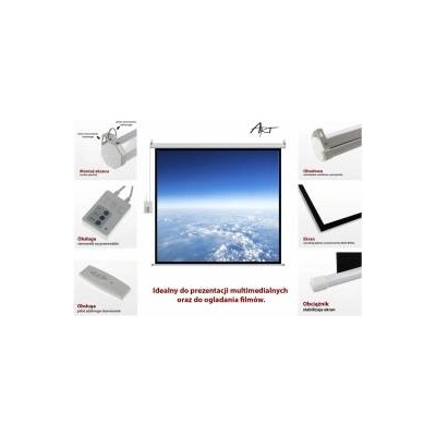 Art & Cuisine Арт електрически екран с дистанционно управление 4: 3, 120", Бял