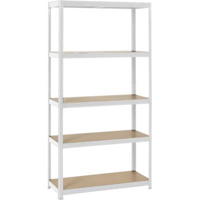 Carmen Метален стелаж Carmen CR-1027, 192x100x40 см, до 65 кг на рафт - бял (3580571)