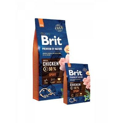 Brit Brit Premium by Nature Sport - Високоенергийна храна с 50% Пилешко за активни кучета