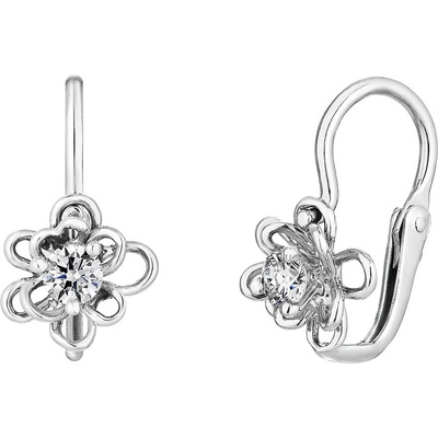 Tiami dětské náušnice z bílého zlata s diamantem Blossom EBDW22001