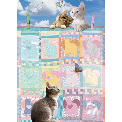 Cobble Hill - Puzzle Quilted Kittens 500 - 500 piese