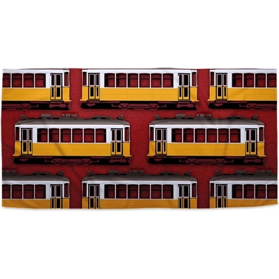 Sablio Uterák Lisabonské historické električky Červený Pattern 50 x 100 cm