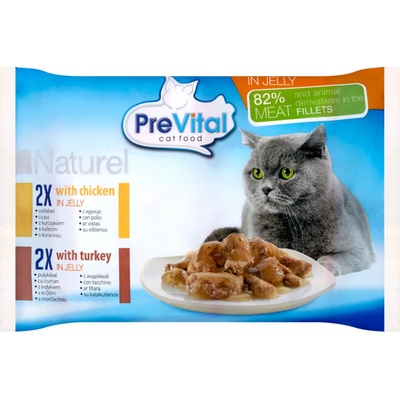 Prevital Fillet kuřecí a krůtí jelly 4 x 85 g
