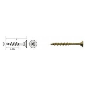 Uncanny Brand Screw. for wood zinc-plated yellow 6.0*70/42mm