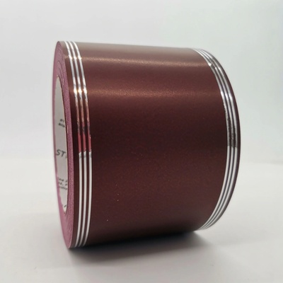 Smuteční stuha 3 pruhy - 8cm/50y - bordo stříbrné pruhy - ST3922