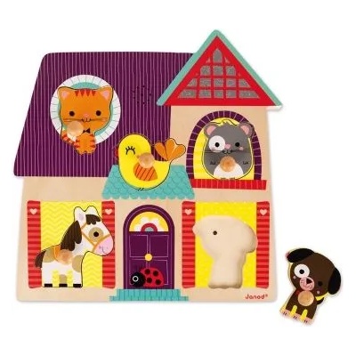Janod - Детски музикален пъзел - Моите малки приятели (J07078)
