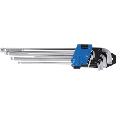 BGS Technic Sada zahnutých kľúčov veľmi dlhé + veľmi krátke šesťhran s guľovou hlavou 1,5 - 10 mm 9-dielna BGS 9374