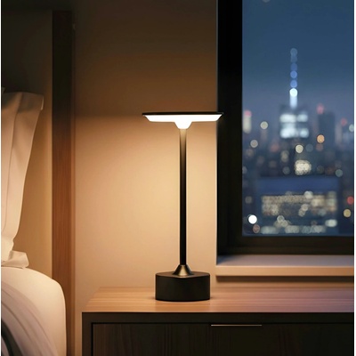Bewello Настолна лампа Bewello - черна, с акумулатор, USB (12502B) (12502B)