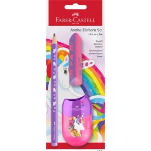 Faber-Castell Комплект триъгълни графитни моливи Faber-Castell Jumbo Unicorn HB FC111528 (FC111528)
