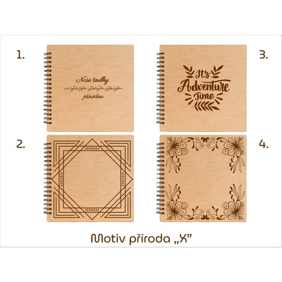 GEDEON Fotoalbum na fotorůžky 24x24 cm 40 stran Plywood GRAVÍR Motiv gravíru: Vlastní motiv do 225 cm2