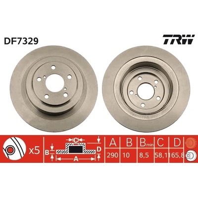 Brzdový kotúč TRW DF7329