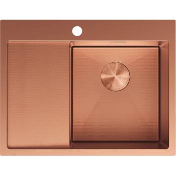 Mexen Exar стоманена мивка с 1 корито и дренаж, дясна 620 x 480 мм, мед HC (6432621005P-65HC)