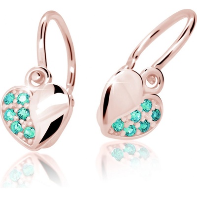 Cutie Jewellery dětské naušnice zlaté srdíčka C2160R-Mint Green