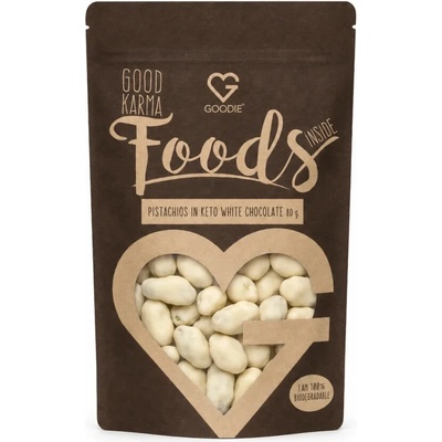 Goodie Pistácie v keto bílé čokoládě 80 g