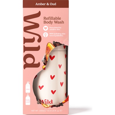 Wild Body Wash Heart Case Amber & Oud Душ гел, 300 ml, унисекс