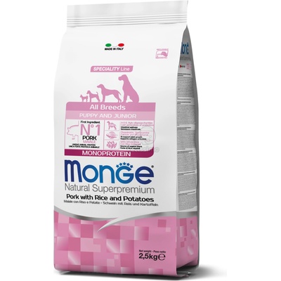 Monge Speciality Line All Breeds Puppy & Junior Monoprotein суха храна за кучета - свинско, ориз, картофи 2, 5 кг