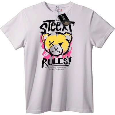 NOONEBRAND Тениска Улични Правила Мечка - 2XL, Black