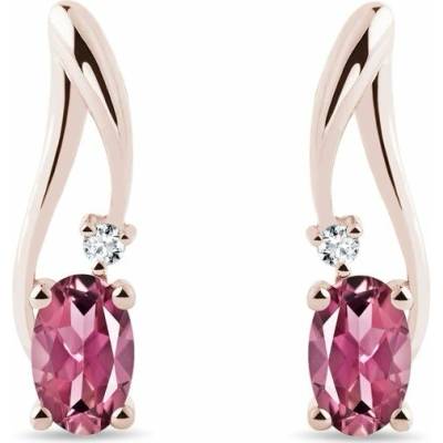 Klenota z růžového zlata s turmalínem a diamanty k0141074