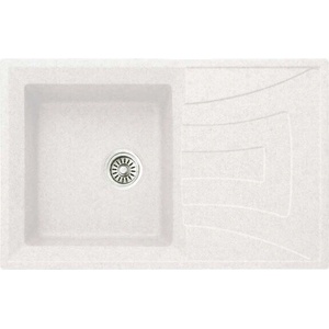 Inter Ceramic Кухненска мивка гранитна 8104 - бяла (8104 БЯЛА) Мивка за вграждане
