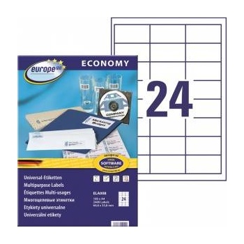 EUROPE100 Labels Europe100 A4 64.6x33.8mm white (100)