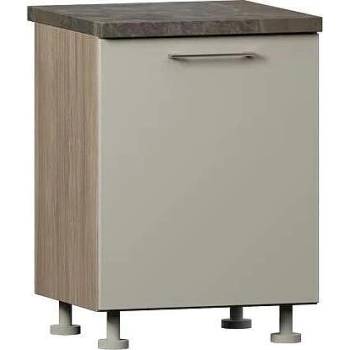 Долен кухненски шкаф Domino Havana L60 дъб хавана и кашмир супер гланц