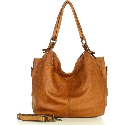 Mazzini Marco kožená shopper kabelka camel v47b
