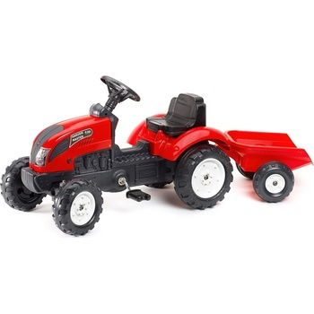 FALK Šliapací traktor 2058J Garden master červený s vlečkou