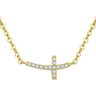 Beneto Pozlátený strieborný náhrdelník s krížikom AGS546 / 47-GOLD