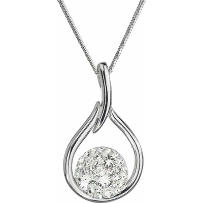 Pavona Stříbrný se Swarovski krystaly bílá kapka 32075.1 Krystal