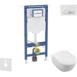 Geberit Duofix - Комплект от предстена инсталация, тоалетна чиния и седалка Villeroy Boch, бутони Sigma50, DirectFlush, SoftClose, CeramicPlus, алпийско бяло SANI11CK3117 (SANI11CK3117)