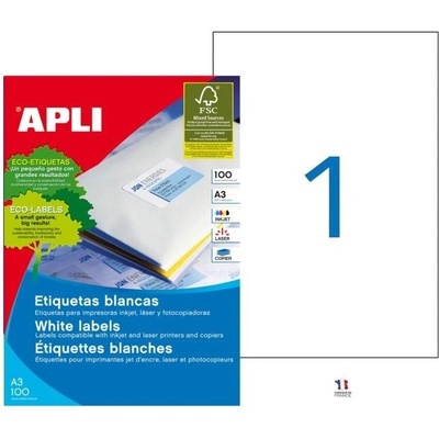 Etikety univerzálne 297x420mm Agipa A3 100 hárkov