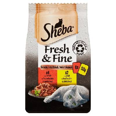 Sheba Fresh & Fine Kompletné mokré krmivo pre dospelé mačky 6 x 50 g (300 g)