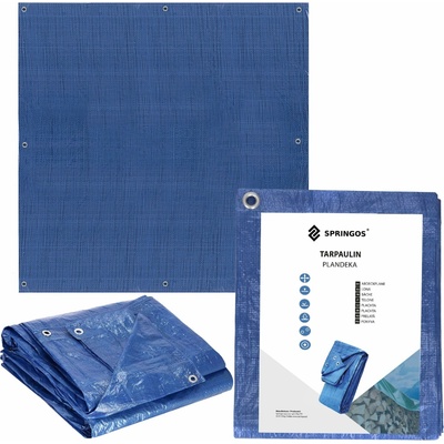 Springos Krycia plachta 4 × 4 m modrá s okami S-GA2119