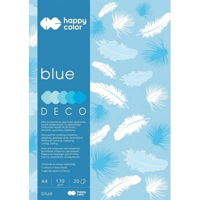 Happy Color Blok Deco Blue A4 170g 20 listů 5 barev modré odstíny HA 3717 2030 032
