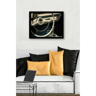ASIR Obraz na MDF s rámem INTERIÉR AUTA 56 x 41 cm