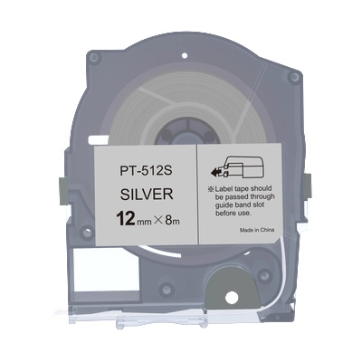 PRO-MAX Max LM-512S, 12mm x 8m, сребро съвместима лента (LM-TP512S)