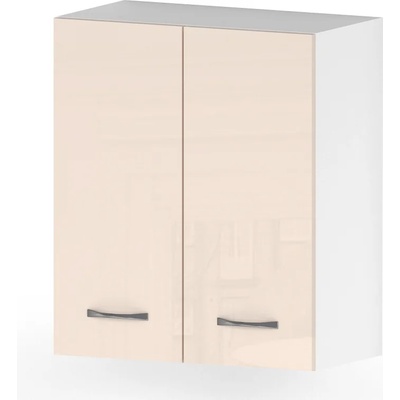 Голд - Аполо Горен кухненски шкаф с 2 врати и рафт Алис g49 60 см крем гланц