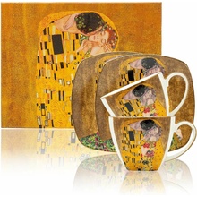 HOME ELEMENTS Porcelánová šálka a podšálka Klimt Bozk zlatý 2 x 250 ml