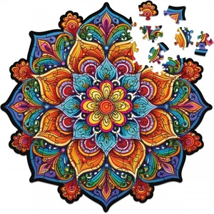 Milliwood Дървен пъзел Milliwood, Peace and Harmony, 100 части - Мандала с оранжеви елементи (XS-Mandala-5064) - homeshop
