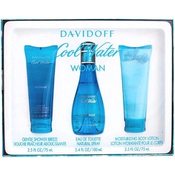 Davidoff Cool Water pre ženy EDT 100 ml + telové mlieko 75 ml + sprchový gél 75 ml darčeková sada