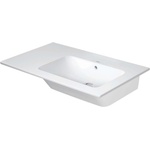 Duravit ME by Starck - Мивка 83x49 см, с преливник, без отвор за смесител, място за съхранение отляво, DuraShield, матово бяло 234683AC60 (234683AC60)