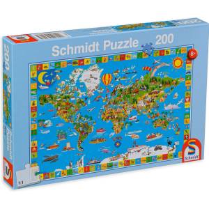 Schmidt Spiele Пъзел Schmidt от 200 части - Карта на света (56118) - ozone