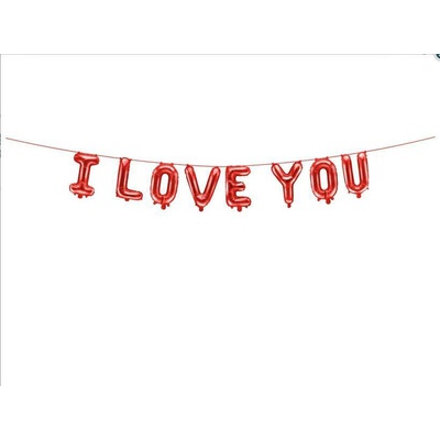 PartyDeco I Love You červené 260x40 cm fóliový balónek